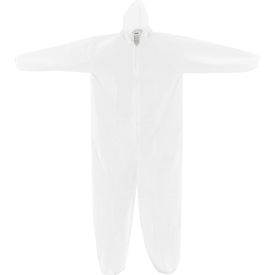 GoVets™ Disposable Microporous Coverall Elastic Hood White Large 25/Case 190L708