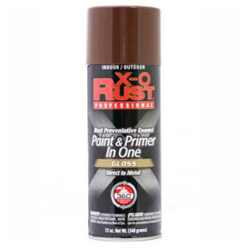 X-O Rust 12 oz. Aerosol Rust Preventative Paint & Primer In One Seal Brown Gloss - 125738 125738