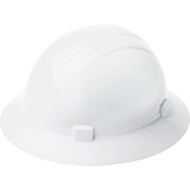 ERB® Americana® Heat™ Full Brim Safety Helmet 4-Point Slide-Lock Suspension White - Pkg Qty 12 WEL19341WH