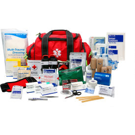 First Aid Only® Basic First Aid Responder Bag Bleed Control Up to 24 Persons Red 91391