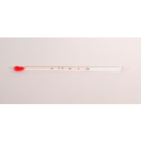 H-B DURAC Blood Bank Liquid-In-Glass Refrigerator Thermometer -5 to 20C PFA Safety Coated 608050100