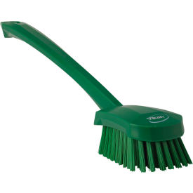 Vikan 41862 Long Handle Scrubbing Brush- Stiff Green 41862