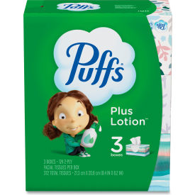 Puffs® Plus Lotion Facial Tissue White 2-Ply 124/Box 3 Box/Pack PGC39363PK