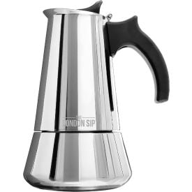 London Sip Espresso Maker 10 Cups Stainless Steel Silver EM10S