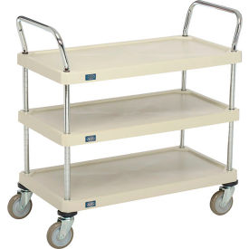 Nexel® Plastic Utility Cart w/3 Shelves & Poly Casters 900 lb. Cap 36