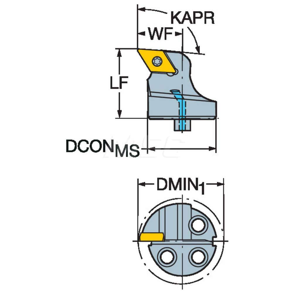 Modular Turning & Profiling Cutting Unit Heads, System Size: 20 , Cutting Direction: Right Hand , Compatible Insert Style: DCMT  MPN:8351134