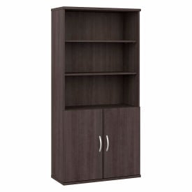 Bush Business Furniture Hybrid 5 Shelves Bookcase w/ Door Kit 36