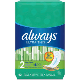 Always® Ultra Thin Pads Super Long 10 Hour 40/Pack 12853PK