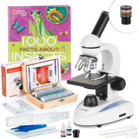 AmScope 40X-1000X Portable Monocular Student Microscope w/Software & Premium Insect Exploration Kit M149C-BKI-SP18-PSI-E