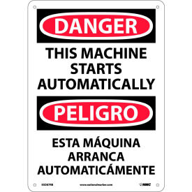 NMC™ Bilingual Plastic Sign Danger This Machine Starts Automatically 10