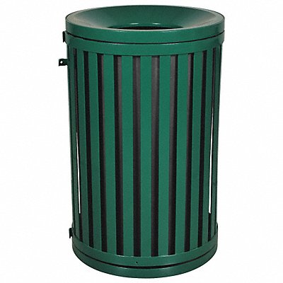 Trash Can 45 gal Green Steel MPN:22N335