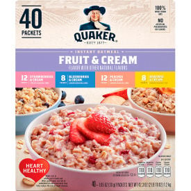 QUAKER Instant Oatmeal Fruit & Cream Variety Pack 40 Count 22001144