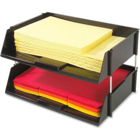 Deflect-o Heavy-Duty 2 Tier Side Loading Letter Tray - 3.5