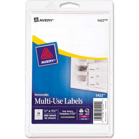 Avery® Print or Write Removable Multi-Use Labels 1/2 x 1-3/4 White 840/Pack 05422