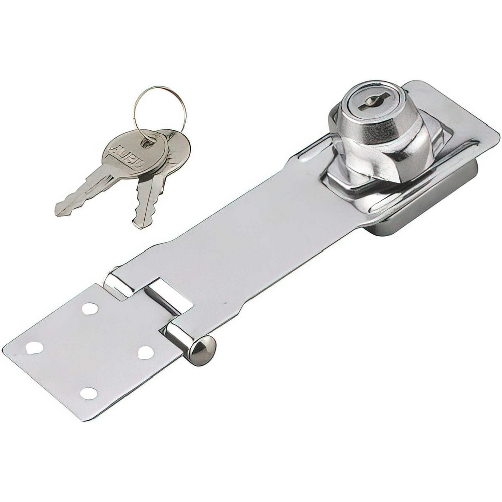 Hasps, Hasp Type: Locking , Material: Steel , Arm Length: 4.5 in , Finish: Chrome-Plated , Arm Width: 1.63in  MPN:322CR