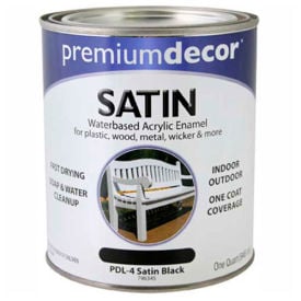 Premium Dcor Waterborne Acrylic Enamel Satin Finish Black Quart - 796345 796345