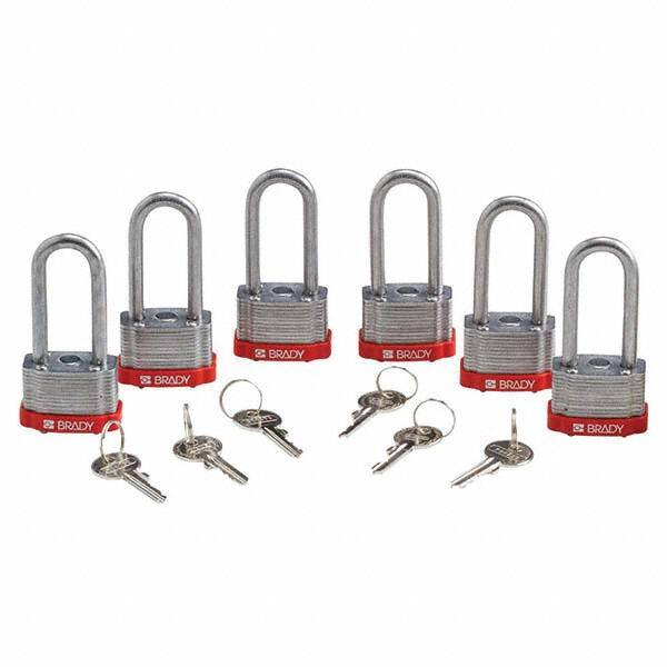 Lockout Padlock: Keyed Alike, Key Retaining, Steel, 2