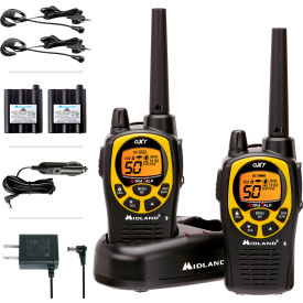 Midland® GMRS & FRS Two-Way Radio 50 Channels 462.55-467.7125 Mhz Black/Yellow Pack of 2 GXT1030VP4