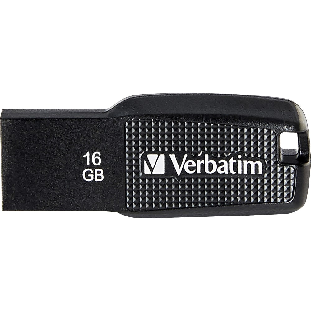 Verbatim 16GB Ergo USB Flash Drive - Black - 16GB - Black (Min Order Qty 10) MPN:70875