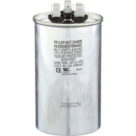 Tradepro® Run Capacitor 50 + 7.5 MFD 440V Round TP-CAP-50/7.5/440R