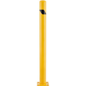 GoVets™ Steel Safety Bollard W/Black Hazard Tape 4.5