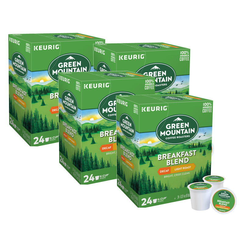 Green Mountain Coffee Single-Serve Coffee K-Cup, Decaffeinated, Breakfast Blend, Carton Of 96, 4 x 24 Per Box MPN:GMT6570CT