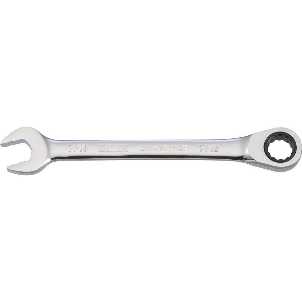 Combination Wrenches, Size (Inch): 7/16 , Finish: Chrome , Head Type: Straight , Box End Type: 12-Point , Handle Type: Straight  MPN:DWMT72292OSP