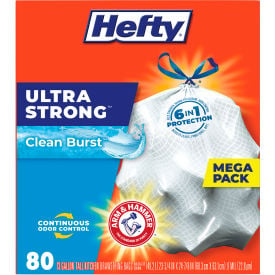 Hefty® Ultra Strong Scented Tall White Kitchen Bags 13 gal 0.9 mil White 240/Carton PCTE88356CT