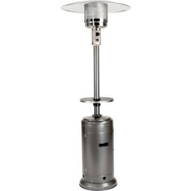 Hiland Patio Heater With Steel Table 48000 BTU Propane Silver HLDS01-CBT