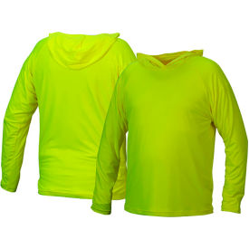 Pyramex® RLPH1NS Long Sleeve Pullover Hoodie with UV Protection S Hi-Vis Lime RLPH110NSS