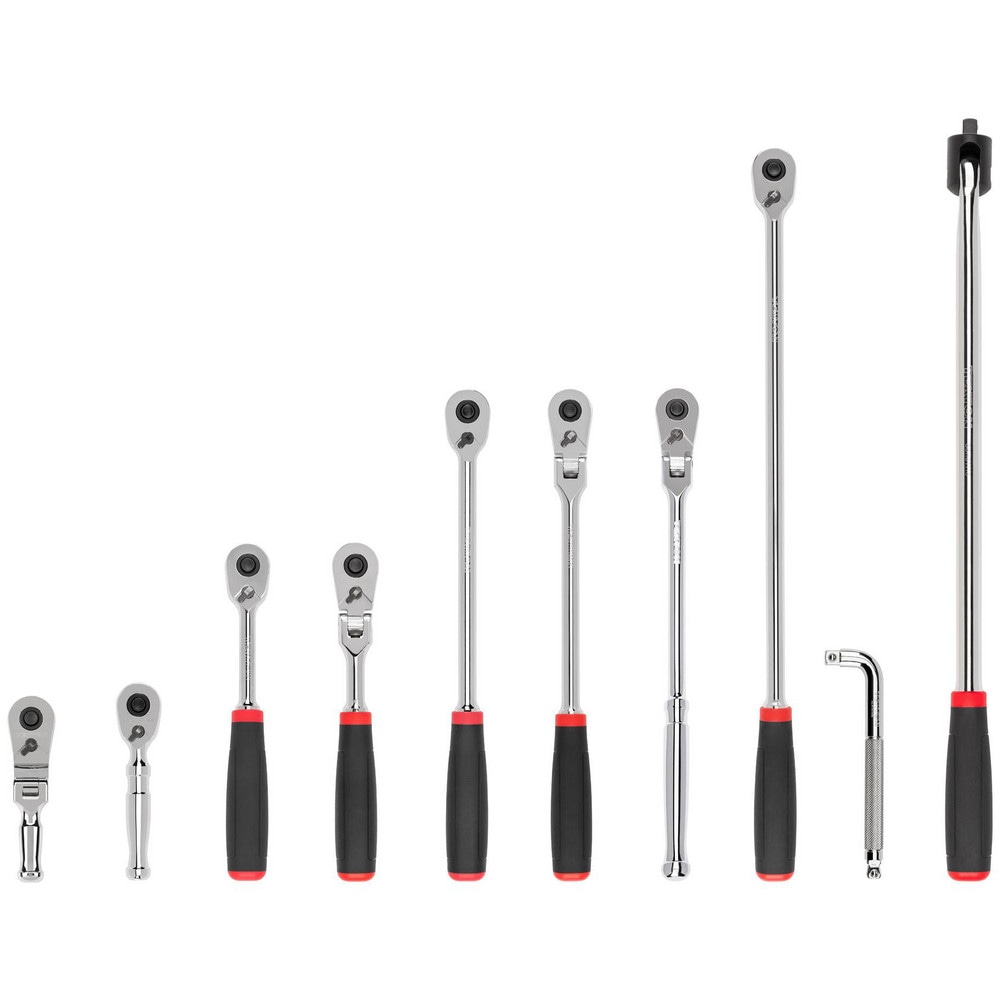 Ratchet Sets, Drive Size: 3/8 in , Overall Length (Inch): 4-1/2, 6, 8, 12, 18 , Head Shape: Pear , Head Style: Fixed, Reversible , Material: Steel  MPN:SDR99102