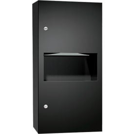 ASI® Surface Mounted Paper Towel Dispenser & Waste Receptacle Stainless Steel Black 10-64623-9-41PC