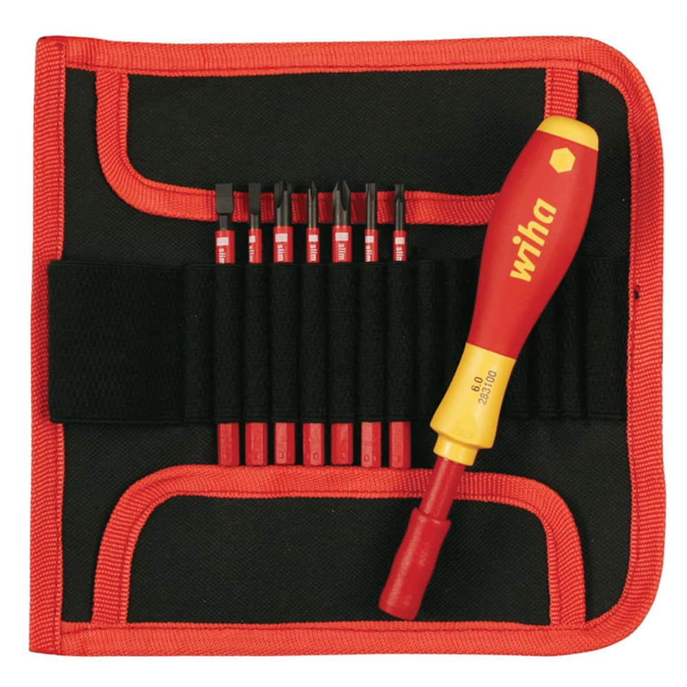 Screwdriver Bit Sets, Set Type: Insulated, Slimline , Tip Type: Phillips, Slotted, Torx , Container Type: Canvas Pouch , Drive Size: 1/4in (Inch) MPN:28391