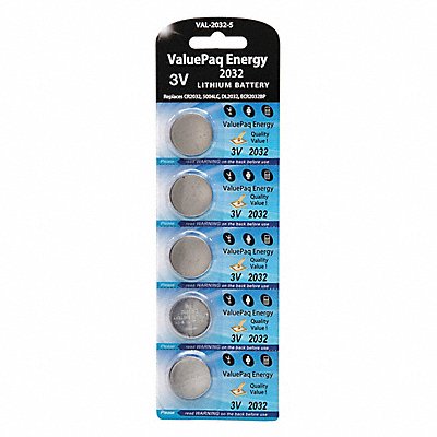 Battery 3V Lithium CR Dantona 5 Pack MPN:VAL-2032-5