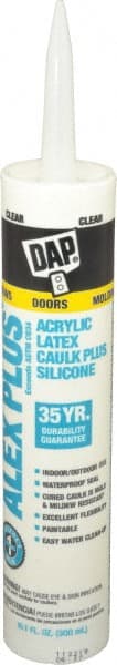 Caulk: 10.1 oz Tube, Clear, Acrylic & Latex MPN:7079818516