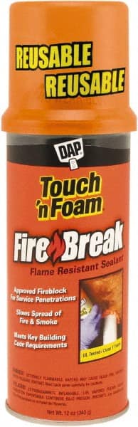 Fire Barrier Putty: 12 oz Aerosol, Orange, Polyurethane MPN:7565010012