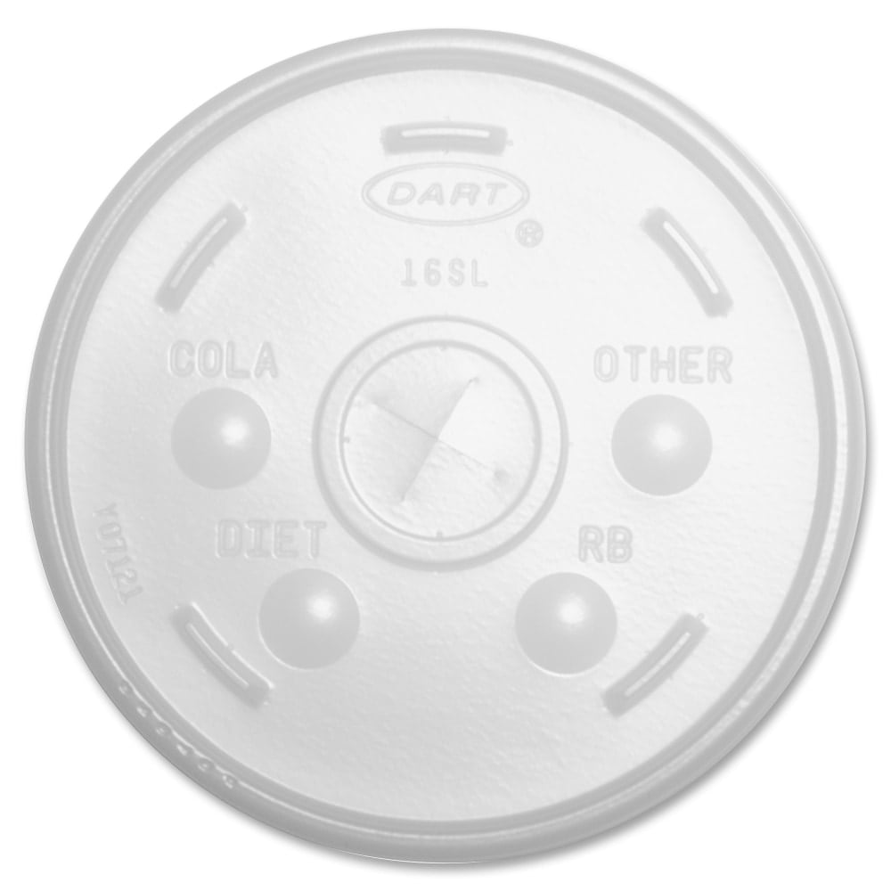 Dart Translucent Slotted Foam Cup Lids - 10 / Carton - 100 - Translucent (Min Order Qty 2) MPN:16SLCT