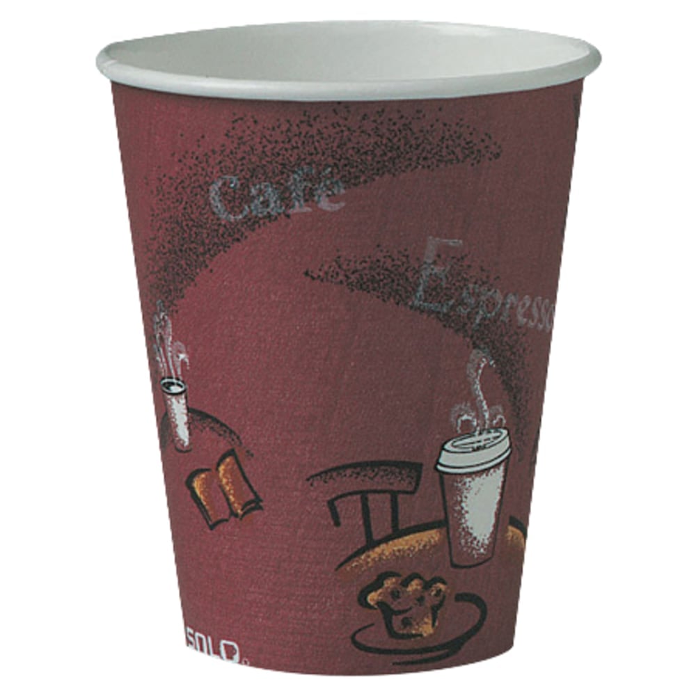 Solo Cup Paper Hot Cups, 8 Oz., Maroon, Carton Of 500 MPN:OF8BI0041