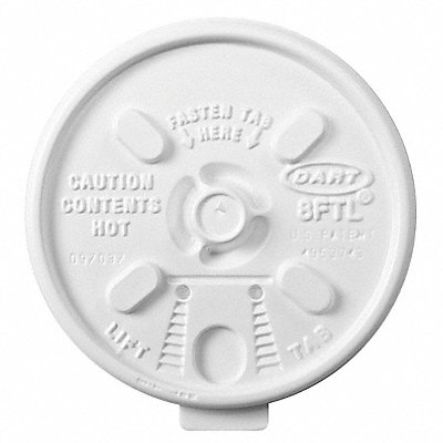 Disp Hot Cup Lid 8oz-10 oz White PK1000 MPN:8FTL