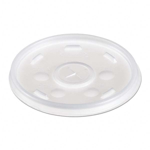 Plastic Lids, for 12 oz Hot/Cold Foam Cups, Slip-Thru Lid, White, 1000/Carton MPN:DCC12SL