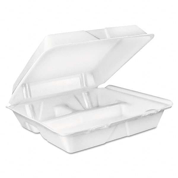 Large Foam Carryout, Food Container, 3-Compartment, White, 9-2/5 x 9 x 3 MPN:DCC90HT3R