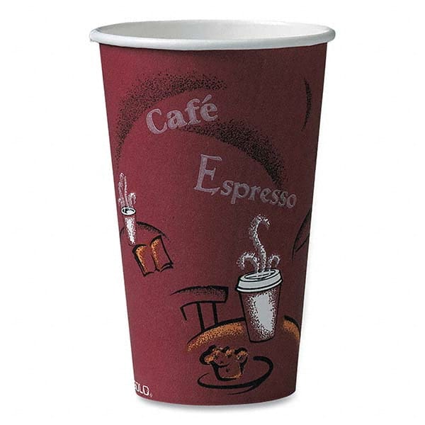 Solo Bistro Design Hot Drink Cups, Paper, 16 oz, Maroon, 50/Pack MPN:SCC316SIPK