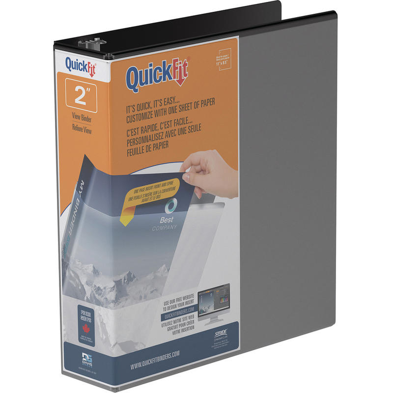 QuickFit View 3-Ring Binder, 2in Round Rings, Black (Min Order Qty 7) MPN:8713-01