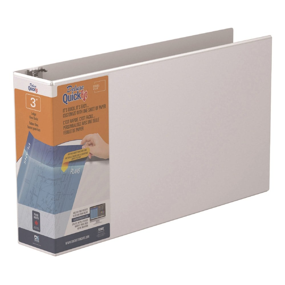 QuickFit Overlay 3-Ring Binder, 3in D-Rings, SpreadSheet, White (Min Order Qty 2) MPN:94050