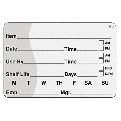 Shelf Life Label Black PK500 MPN:IT120152