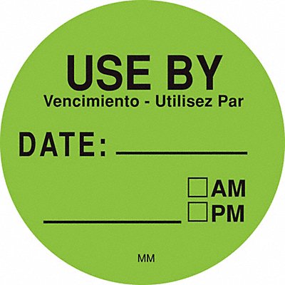 Use By Label Green PK500 MPN:112433