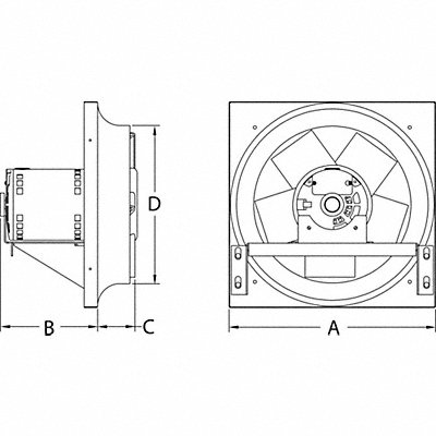 Exhaust Fan 16In Bl Aluminum 115/230V MPN:10D983