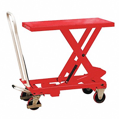 Scissor Lift Cart 1100 lb Steel Fixed MPN:33W286