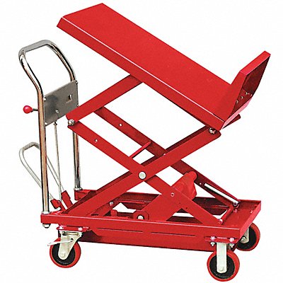 Scissor Lift Cart 400 lb Steel Tilt MPN:33W289