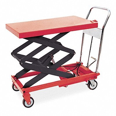 Scissor Lift Cart 800 lb Steel Fixed MPN:3KR47